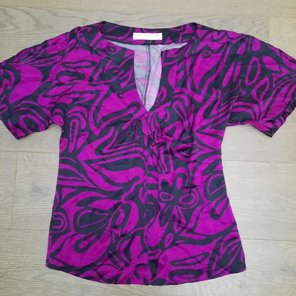 TRINA TURK Paisley Print Silk Blouse - Picture 1 of 7